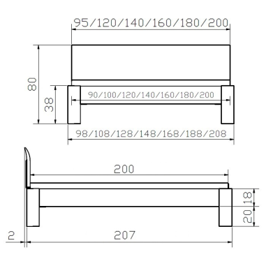 Lit naturel Ronda croquis