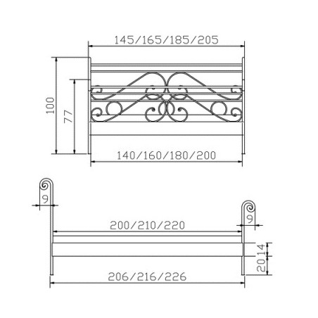 Eisenbett Cerete Skizze
