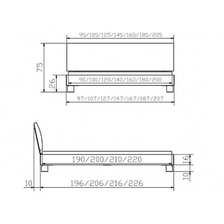 Lit Ivio Classic croquis