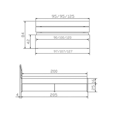 Schubladenbett Spazio Skizze