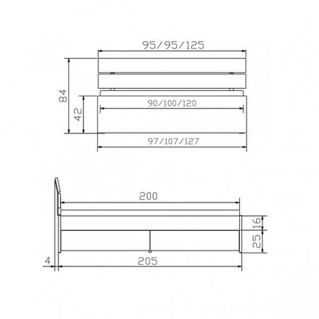 Lit à tiroirs Spazio croquis