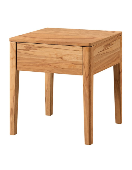 Table de nuit hêtre noueux naturel, huilé