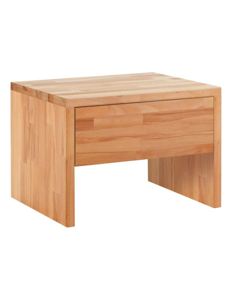 Table de nuit Salva hêtre coeur rouge naturel, huilé