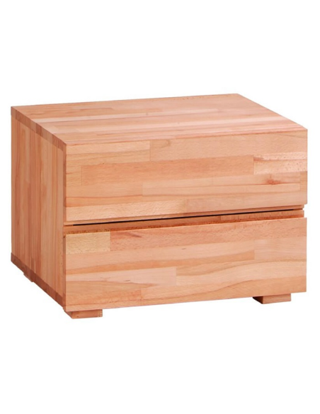 Table de nuit Dupla hêtre coeur rouge naturel, huilé