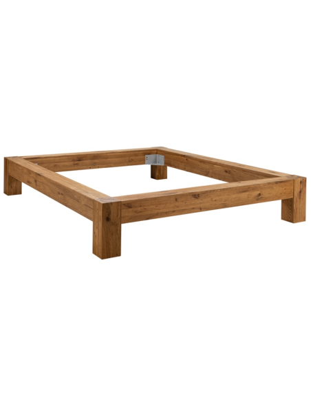 Bettgestell Bormio-Wild Wildeiche natur, gebürstet, geölt