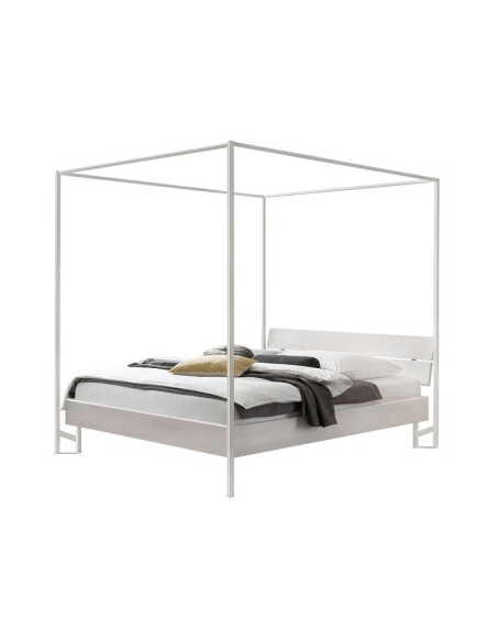 Himmelbett Cielo Buche weiss lasiert, lackiert