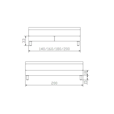Boxspringbett Carlota Skizze
