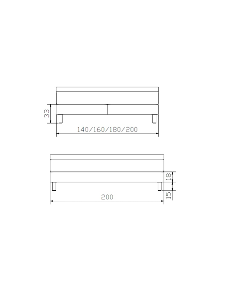 Boxspringbett Carlota Skizze