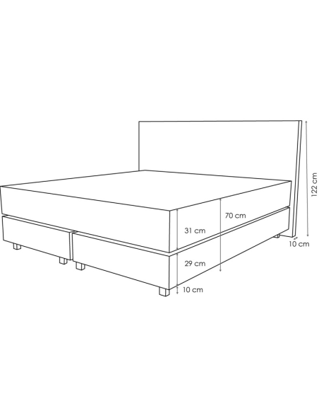 Lit boxspring Lugano croquis