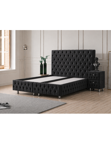 Lit boxspring Berne anthracite sans matelas