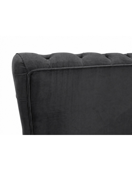 Lit boxspring Berne anthracite avec tête de lit