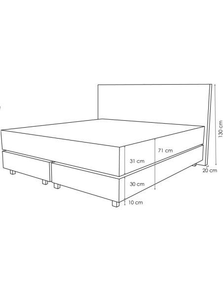 Lit boxspring Berne croquis