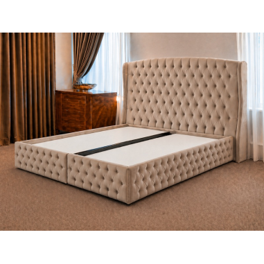 Lit boxspring Bâle beige sans matelas