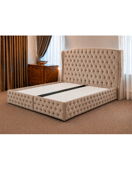 Lit boxspring Bâle beige sans matelas