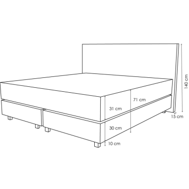 Lit boxspring Bâle croquis