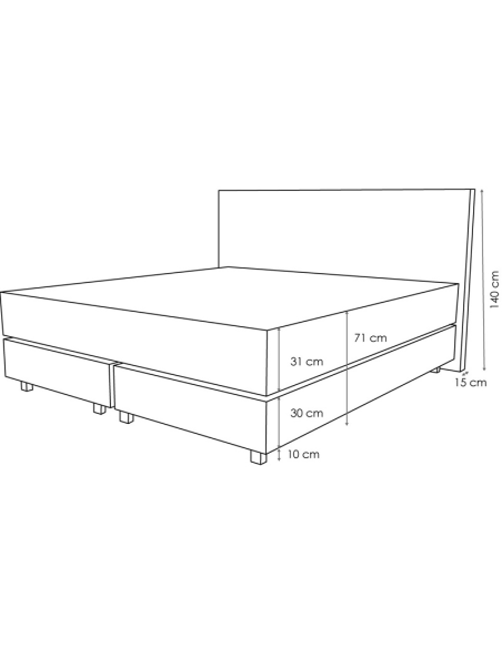 Lit boxspring Bâle croquis