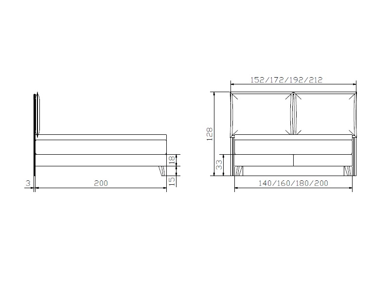 Lit boxspring Ricarda croquis