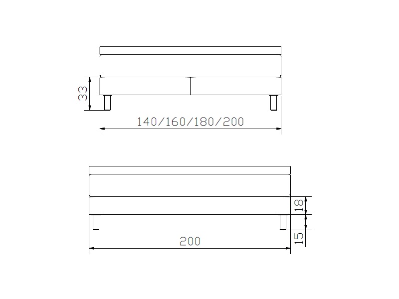 Lit boxspring Carlota croquis