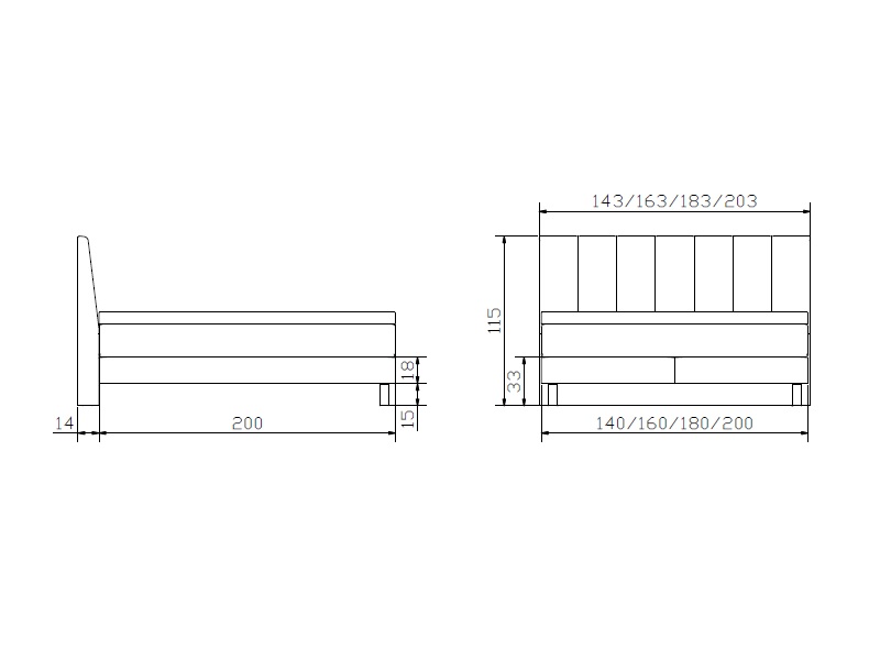 Lit boxspring Donna croquis