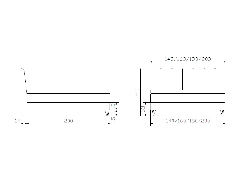 Lit boxspring Fernanda