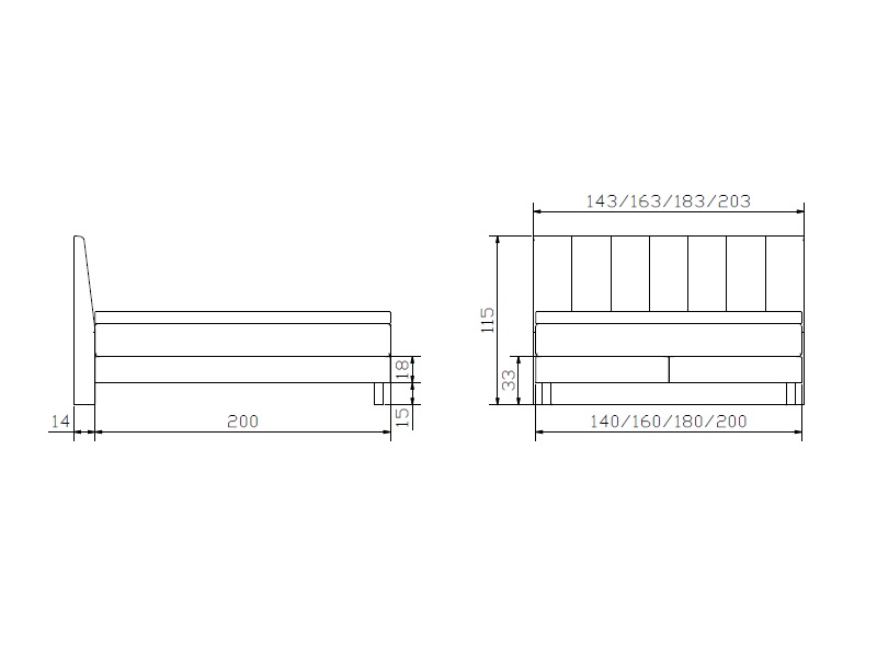 Lit boxspring Reina croquis