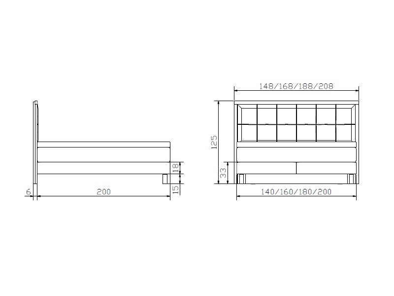 Lit boxspring Solara croquis