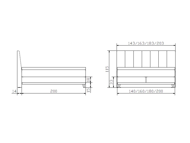 Lit boxspring Stefania croquis