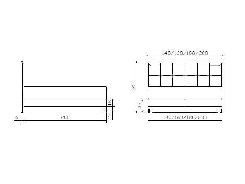 Lit boxspring Cecilia