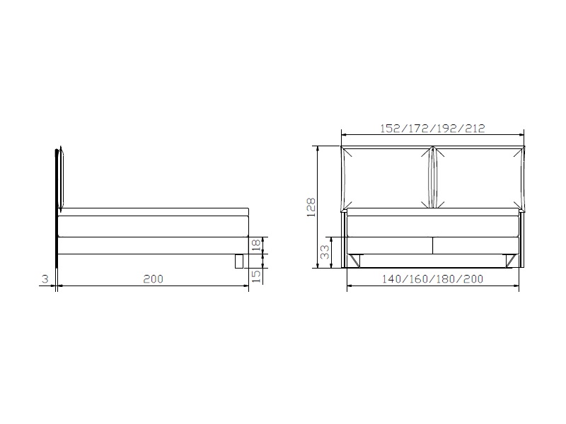 Lit boxspring Celina croquis
